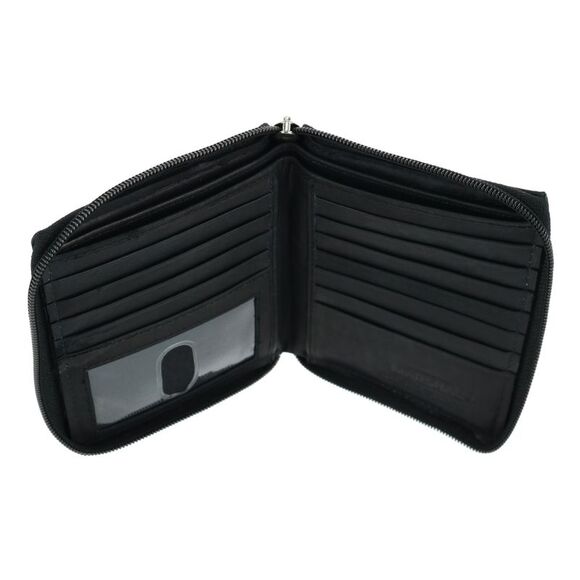 CTM Men's Leather Zip-Around European Wallet - Picture 5 of 5